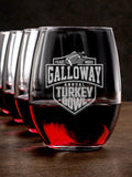 Turkey Bowl : Stemless Wine Glasses - Engraved