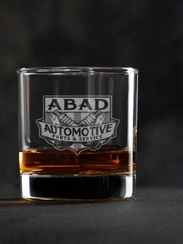 Vintage Automotive : Rocks Glasses - Engraved