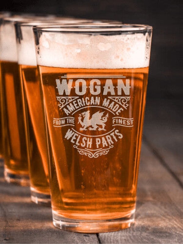 Welsh Parts : Pint Glasses - Engraved