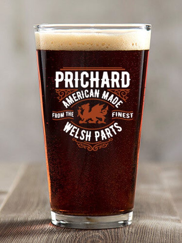 Welsh Parts : Pint Glasses - Color Printed