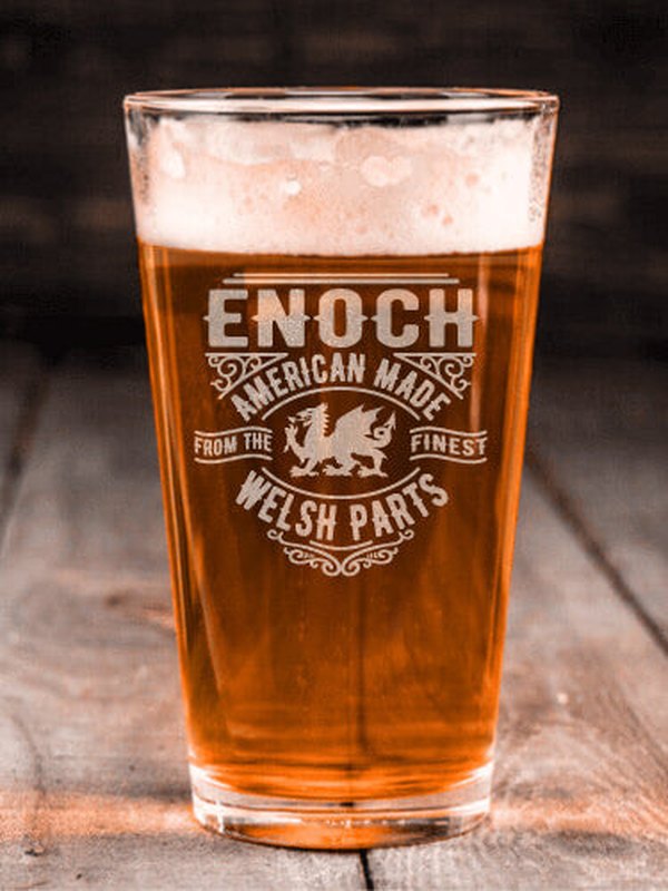 Welsh Parts : Pint Glasses - Engraved