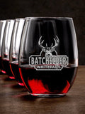 Whitetails : Stemless Wine Glasses - Engraved