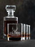 Whitetails : Decanter Rocks Glass Gift Sets - Engraved
