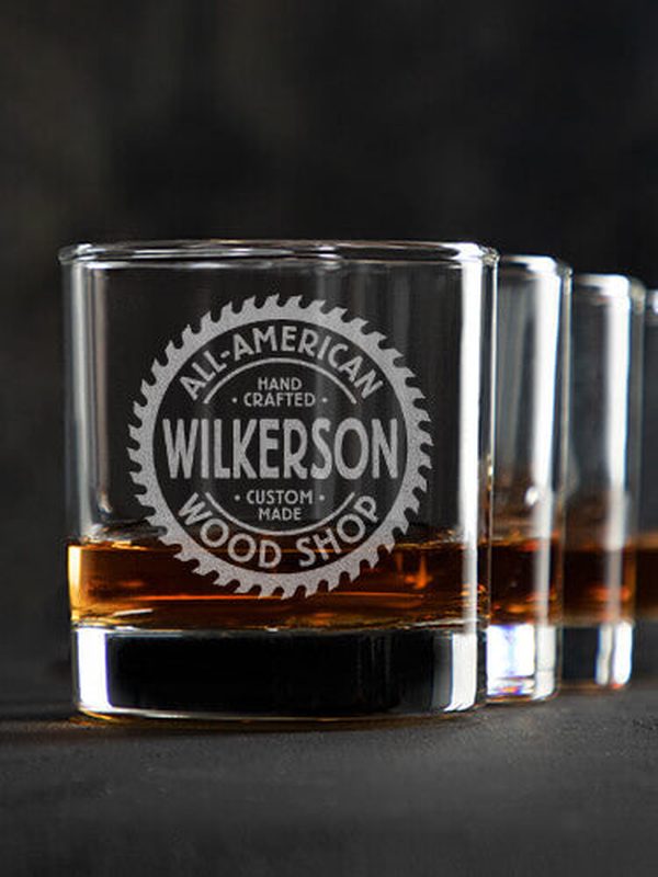 Wood Shop : Rocks Glasses - Engraved