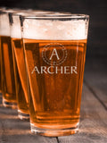 Woodworking Monogram : Pint Glasses - Engraved