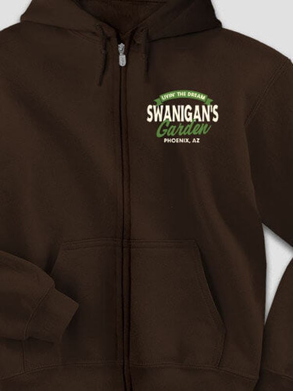Livin' The Dream Garden : Embroidered Zip Hoodies