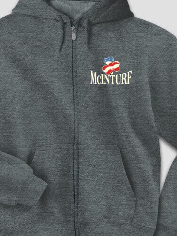 Shamrock Flag : Embroidered Zip Hoodies