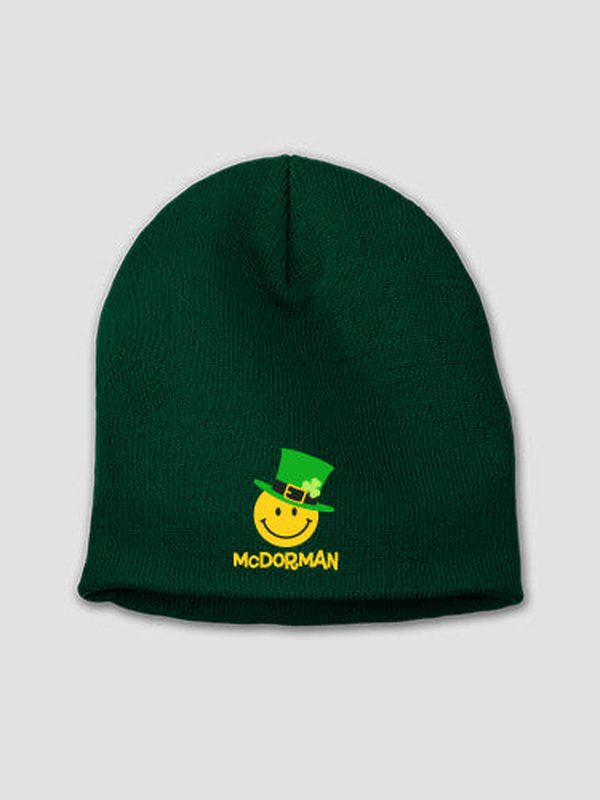 Irish Smiley : Embroidered Beanies
