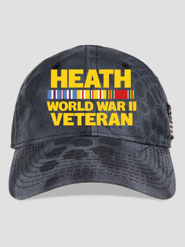 WW2 Pacific Veteran : Embroidered Kryptek Tactical Camo Hats