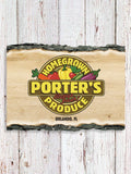 Homegrown Produce : Faux Sliced Log Plaque