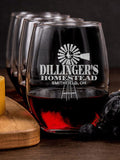 Homestead : Cheese Board Wine Glass Gift Sets - Engraved