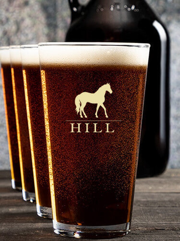 Horse : Growler Pint Glass Gift Sets - Color Printed