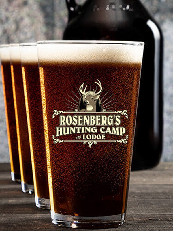 Hunting Camp : Growler Pint Glass Gift Sets - Color Printed