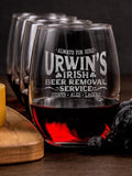 Irish Beer Removal Service : Cheese Board Wine Glass Gift Sets - Engraved