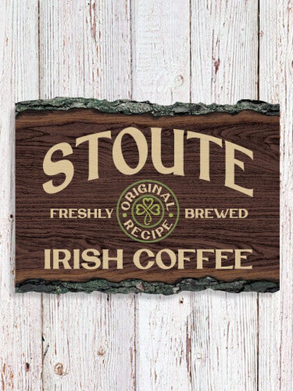 Irish Coffee : Faux Sliced Log Plaque