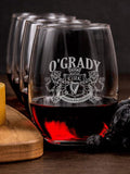 Irish Crest : Cheese Board Wine Glass Gift Sets - Engraved