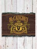 Irish Crest : Faux Sliced Log Plaque