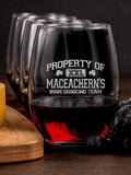 Irish Drinking Team : Cheese Board Wine Glass Gift Sets - Engraved