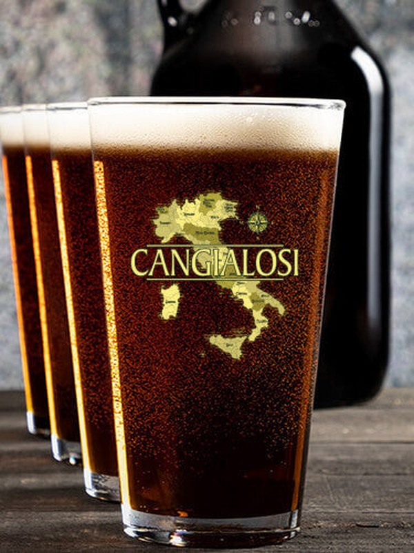 Italian Heritage : Growler Pint Glass Gift Sets - Color Printed