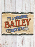 It's A Wonderful Christmas : Faux Sliced Log Plaque
