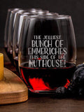 Jolliest Bunch : Cheese Board Wine Glass Gift Sets - Engraved