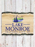 Lake : Faux Sliced Log Plaque