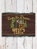 Livin' The Dream Cabin : Faux Sliced Log Plaque