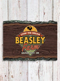 Livin' The Dream Farm : Faux Sliced Log Plaque