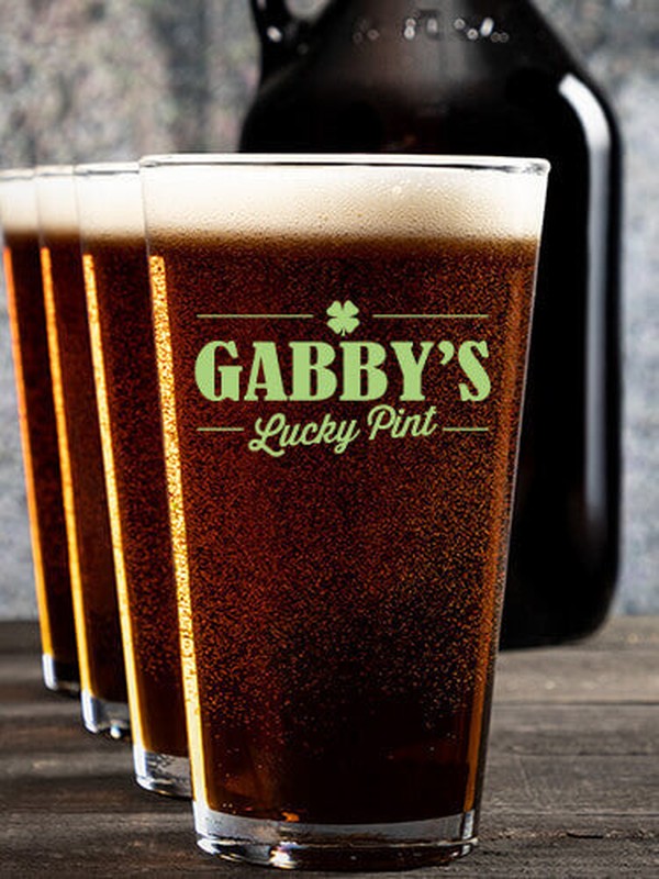 Lucky : Growler Pint Glass Gift Sets - Color Printed product image 1