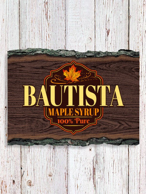 Maple Syrup : Faux Sliced Log Plaque