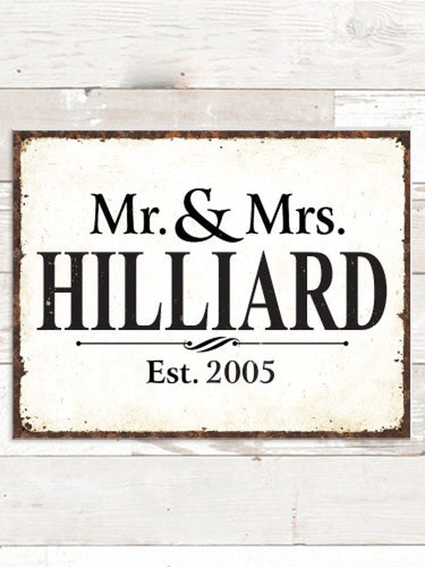 Mr and Mrs : Tin Signs