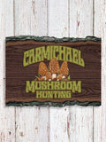 Mushroom Hunting : Faux Sliced Log Plaque