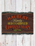 Old Fashioned Christmas : Faux Sliced Log Plaque