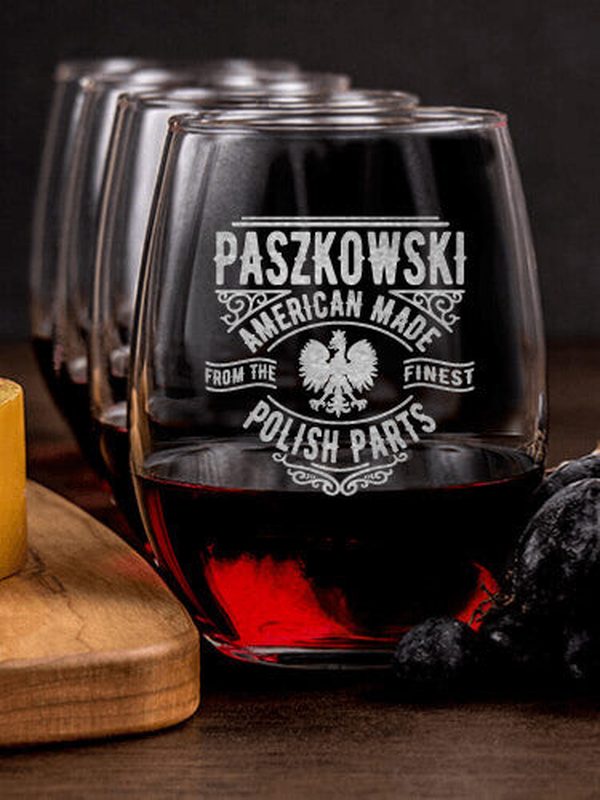 Polish Parts : Cheese Board Wine Glass Gift Sets - Engraved