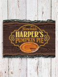 Pumpkin Pie : Faux Sliced Log Plaque