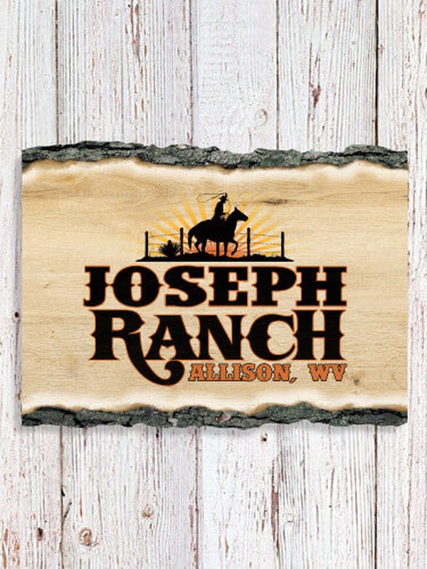 Ranch : Faux Sliced Log Plaque