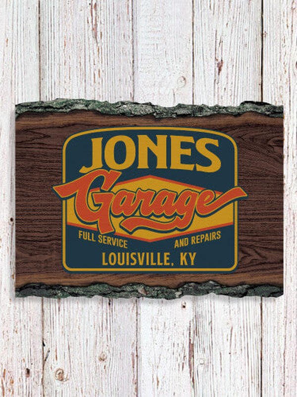 Retro Garage : Faux Sliced Log Plaque