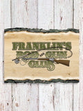 Rod and Gun Club : Faux Sliced Log Plaque