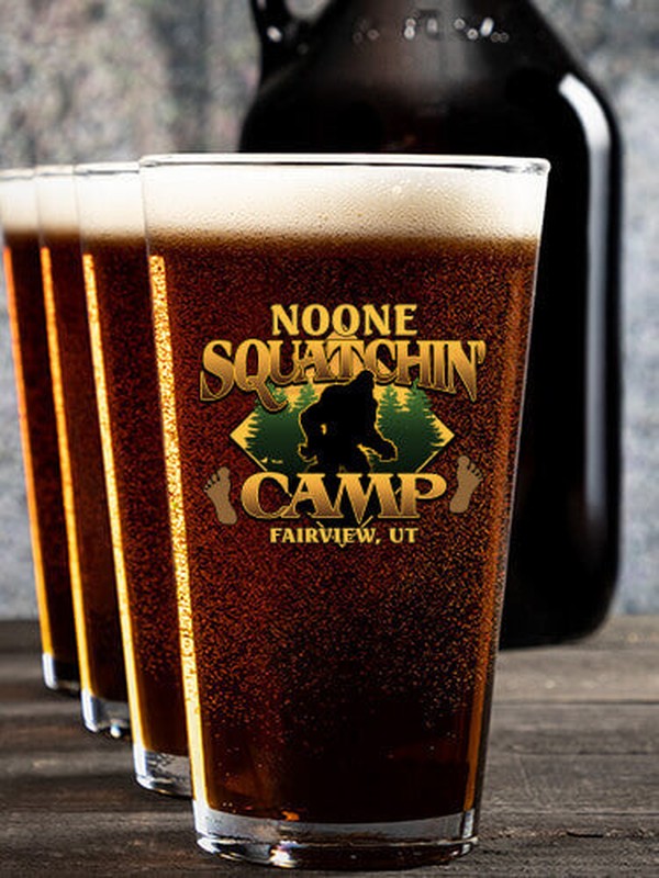 Squatchin' Camp : Growler Pint Glass Gift Sets - Color Printed