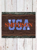 USA : Faux Sliced Log Plaque