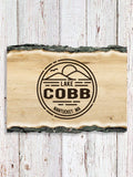 Vintage Lake : Faux Sliced Log Plaque