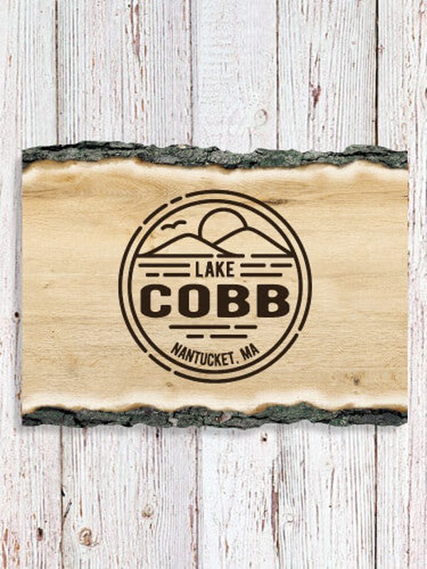 Vintage Lake : Faux Sliced Log Plaque