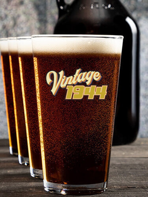 Vintage : Growler Pint Glass Gift Sets - Color Printed