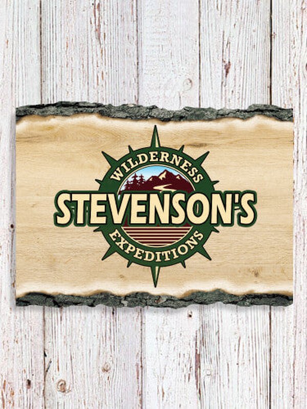 Wilderness Expeditions : Faux Sliced Log Plaque