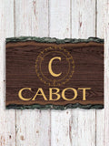 Woodworking Monogram : Faux Sliced Log Plaque