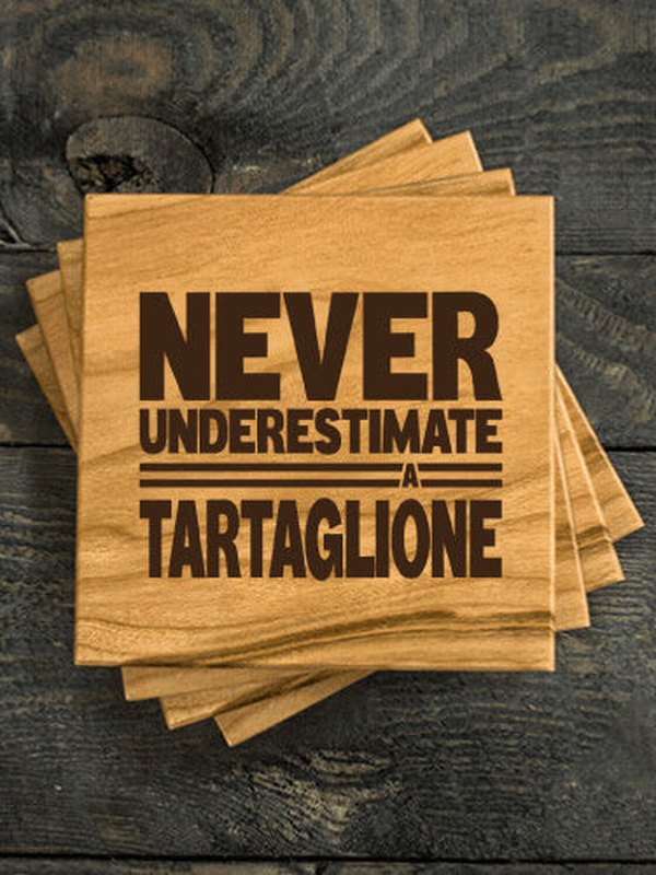 Never Underestimate Italian : Coasters - Engraved