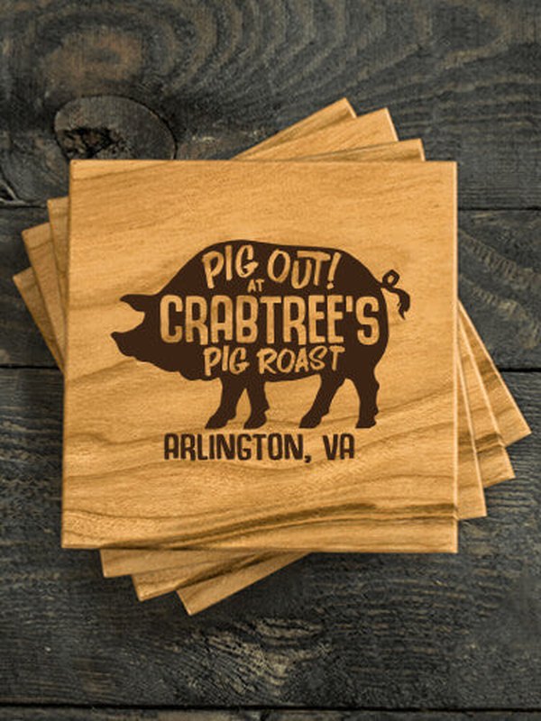 Pig Roast : Coasters - Engraved