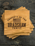 Property of Flag : Coasters - Engraved
