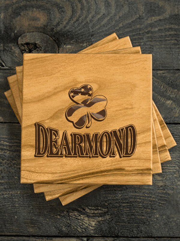 Shamrock Flag : Coasters - Engraved