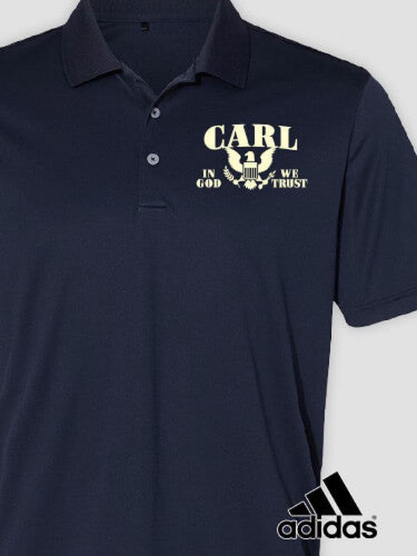 In God We Trust : Embroidered Adidas® Polo Shirts product image 2